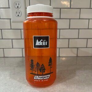 Nalgene Water Bottle 32oz REI Orange White Wide Mouth USA Made